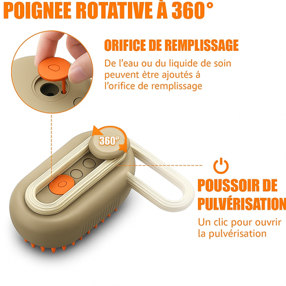 Brosse vaporisante 2-en-1