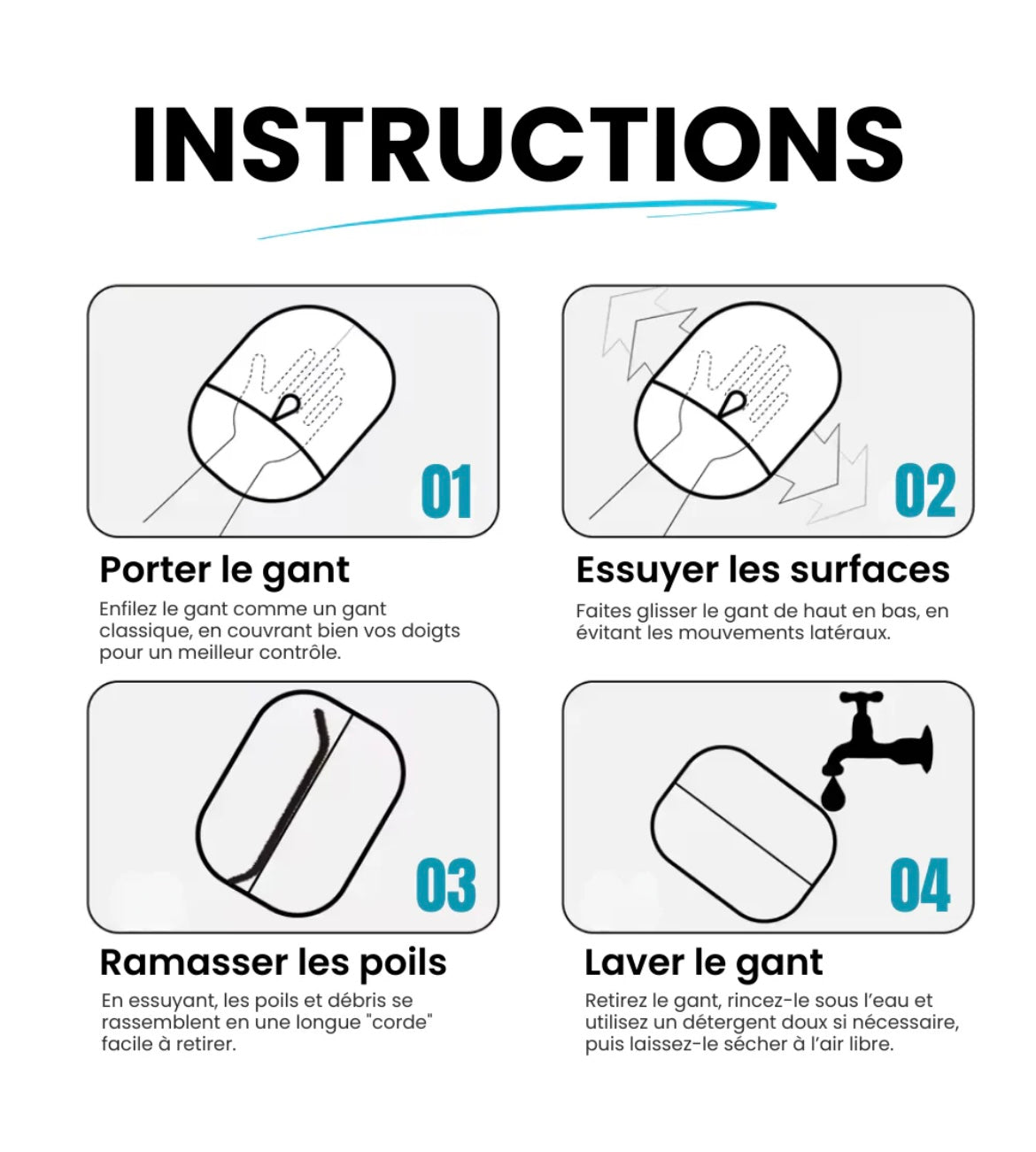 Gant attrape-poils